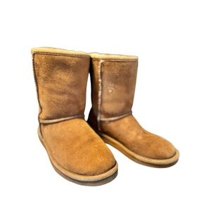 LL Bean booties sz 6 chestnut color Australian sheepskin lined